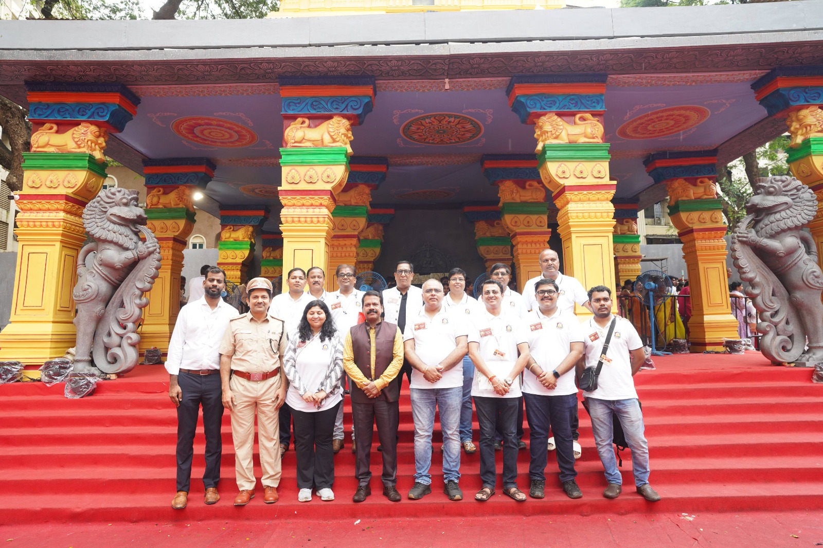 FSAI audit team with Pune Police at a grand Ganesh pandal entrance